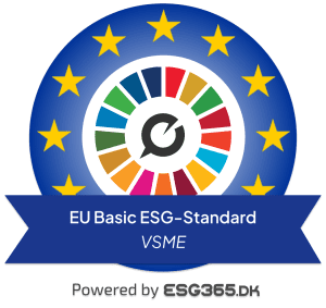 EU Basic ESG-Standard VSME logo, powered by ESG365.DK